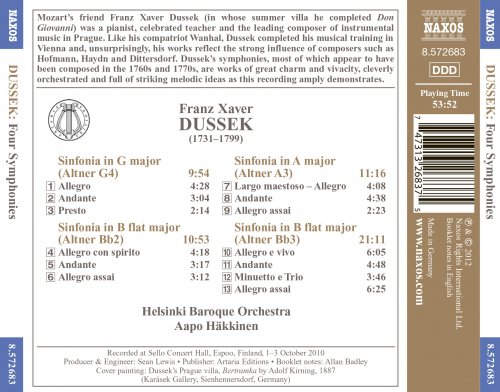 Helsinki Baroque Orchestra, Aapo Häkkinen - Xaver Dussek: Four Symphonies (2012) [Hi-Res]