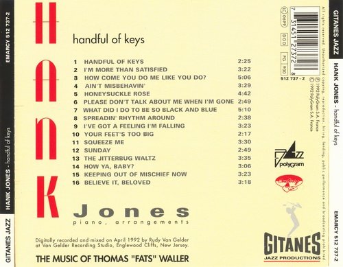 Hank Jones - Handful of Keys (1992)