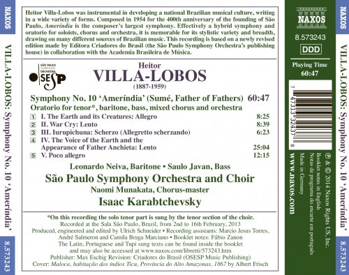 São Paulo Symphony Orchestra and Choir, Isaac Karabtchevsky, Leonardo Neiva & Saulo Javan - Villa-Lobos: Symphony No. 10 'Amerindia' (2014) [Hi-Res]