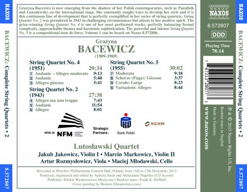 Lutosławski Quartet - Bacewicz: Complete String Quartets, Vol. 2 (2015) [Hi-Res]