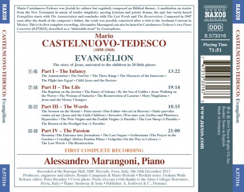 Alessandro Marangoni - Castelnuovo-Tedesco: Evangélion (2014) [Hi-Res]