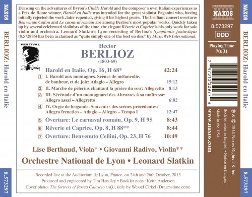 Lisa Berthaud, Giovanni Radivo, Orchestre National de Lyon, Leonard Slatkin - Berlioz: Harold en Italie (2014) [Hi-Res]