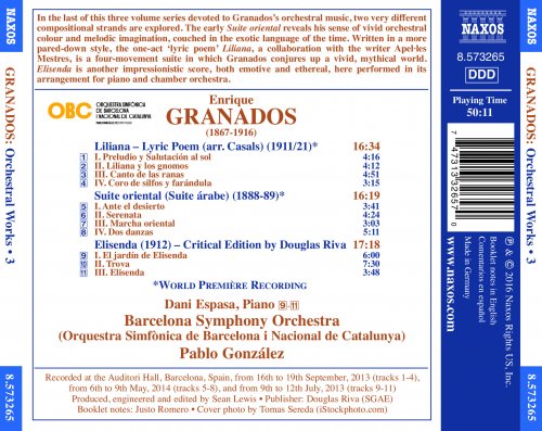 Barcelona Symphony Orchestra, Pablo González - Granados: Liliana, Suite Oriental & Elisenda (2016) [Hi-Res]
