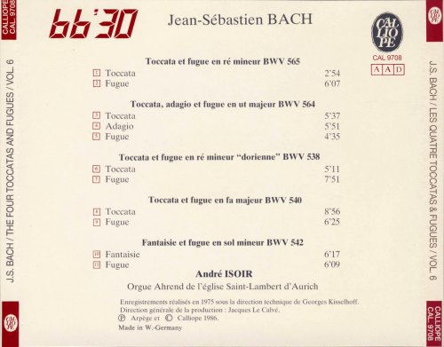 Andre Isoir - J.S. Bach: Les quatre toccatas et fugues (1986)