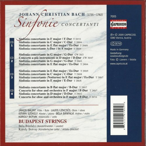 Budapest Strings, Károly Botvay - J.C. Bach: Sinfonie Concertanti (4CD) (2009)