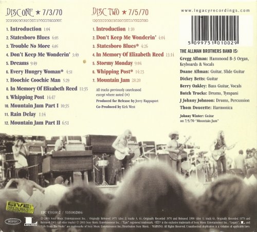 The Allman Brothers Band - Live At The Atlanta International Pop Festival 1970 (2003) CD-Rip