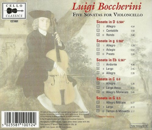 Sebastian Comberti - Boccherini: Five Sonatas for Violoncello (2001)