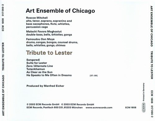 Art Ensemble of Chicago - Tribute to Lester (2003)