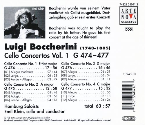 Emil Klein - Boccherini: Cello Concertos, Vol. 1 & Vol. 2 (1996)