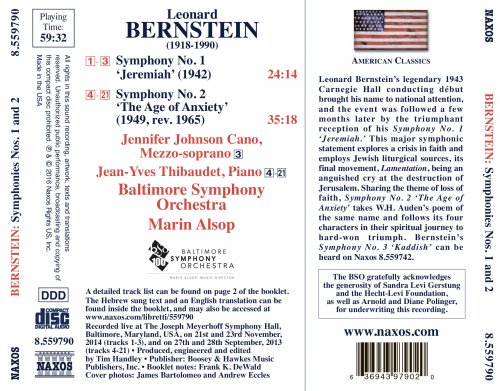 Marin Alsop & Baltimore Symphony Orchestra - Bernstein: Symphonies Nos. 1 & 2 (2017) [Hi-Res]
