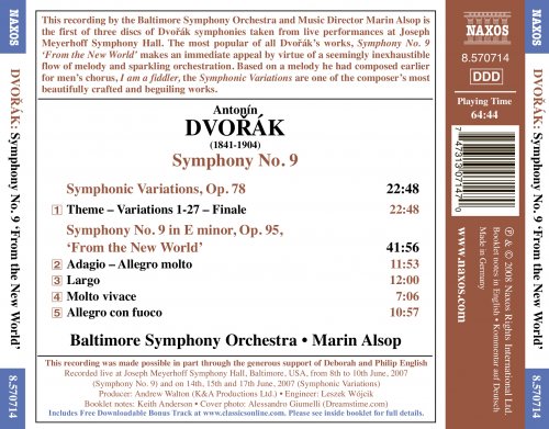 Baltimore Symphony Orchestra, Marin Alsop - Dvorak: Symphony No. 9, "From The New World" / Symphonic Variations (Alsop) (2008) [Hi-Res]