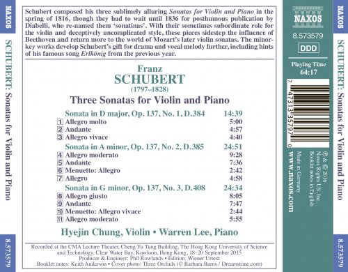 Hyejin Chung, Warren Lee - Schubert: Three Sonatas for Violin and Piano (2016) [Hi-Res]