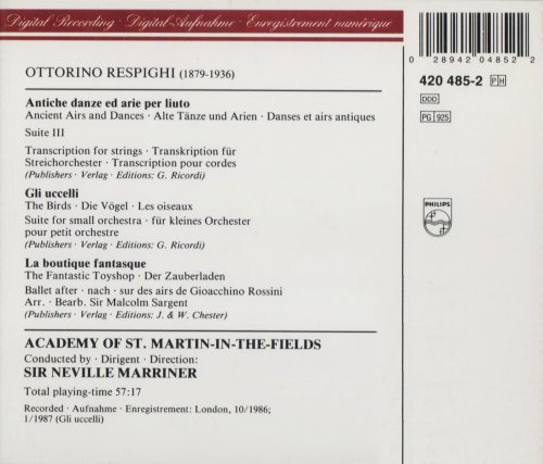 Academy of St.Martin-in-the-Fields, Sir Neville Marriner - Respighi: Ancient Airs & Dances, Suite 3, La Boutique Fantasque (1987)