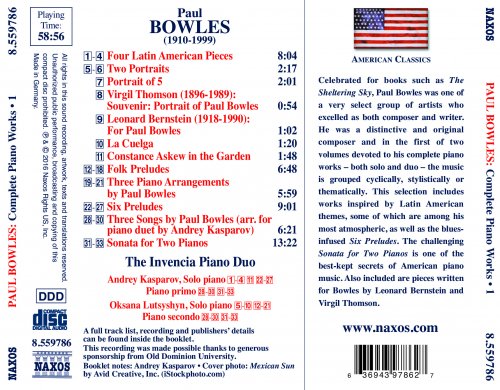 The Invencia Piano Duo - Paul Bowles: Complete Piano Works, Vol. 1-2 (2016) [Hi-Res]