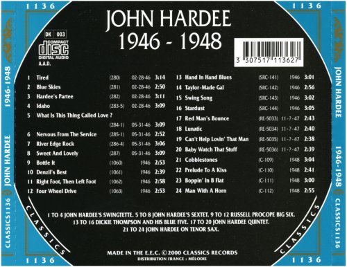 John Hardee - 1946-1948 {The Chronological Classics, 1136}