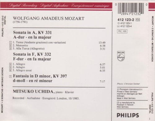 Mitsuko Uchida - Mozart: Sonatas KV 331 & KV 332, Fantasia KV 397 (1984)