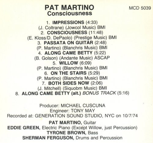 Pat Martino - Consciousness (1974) [1989]