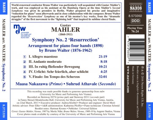 Maasa Nakazawa & Suhrud Athavale - Mahler: Symphony No. 2 in C Minor "Resurrection" (Arr. B. Walter) (2016) [Hi-Res]