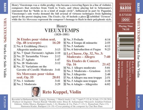 Reto Kuppel - Vieuxtemps: Works for Solo Violin (2015) [Hi-Res]