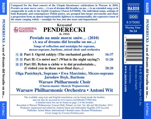 Olga Pasichnyk, Ewa Marciniec & Jarosław Brek, Warsaw Philharmonic Choir and Orchestra, Antoni Wit - Penderecki: A Sea of Dreams Did Breathe on Me... (2015) [Hi-Res]