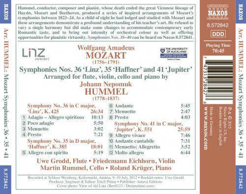 Uwe Grodd, Friedemann Eichhorn, Martin Rummel & Roland Kruger - Mozart: Symphonies Nos. 35, 36 & 41 (Arr J.N. Hummel) (2015) [Hi-Res]