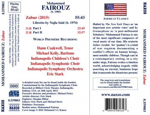 Michael Kelly, Dann Coakwell, Indianapolis Children's Choir, Indianapolis Symphonic Choir, Indianapolis Symphony Orchestra, Eric Stark - Mohammed Fairouz: Zabur (2016) [Hi-Res]