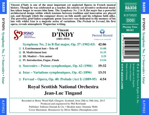 Royal Scottish National Orchestra, Jean-Luc Tingaud - D'Indy: Symphony No. 2, Souvenirs, Istar & Fervaal (2016) [Hi-Res]