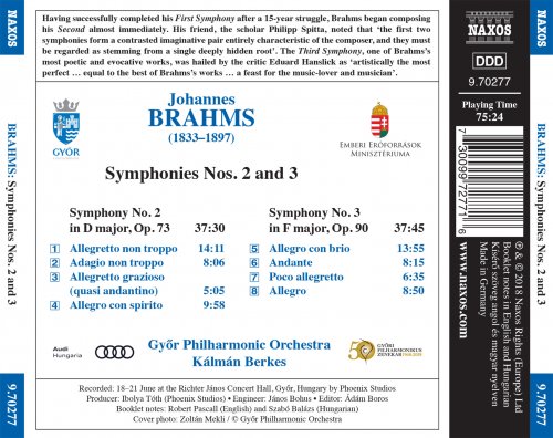 Kalman Berkes & Győr Philharmonic Orchestra - Brahms: Symphonies Nos. 2 & 3 (2018) [Hi-Res]