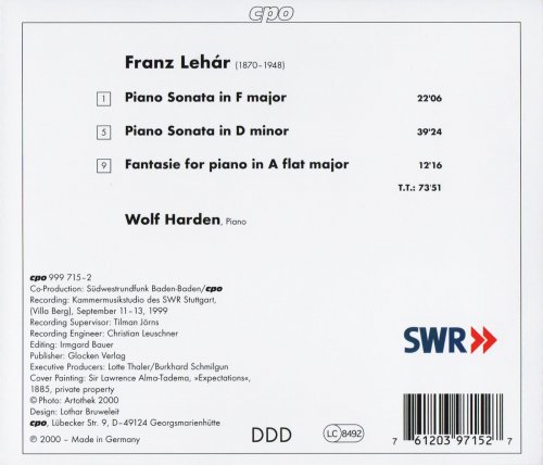 Wolf Harden - Franz Lehár: Piano Sonatas (2000)