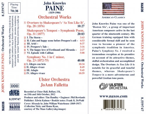 Ulster Orchestra, JoAnn Falletta - Paine: Orchestral Works, Vol. 1, 2 (2013/2015) [Hi-Res]