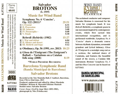 Salvador Brotons, Barcelona Symphonic Band - Salvador Brotons: Music for Wind Band (2015) [Hi-Res]