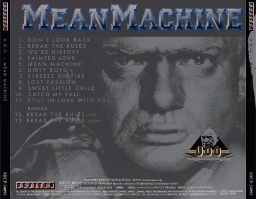 U.D.O. - Mean Machine (1989/2018) (MICP-30095, RE, SHM-CD, JAPAN) CD-Rip