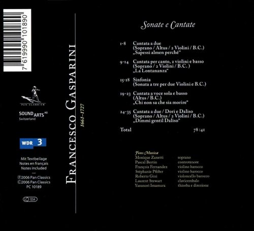 Fons Musicæ - Gasparini: Sonate e Cantate (2007)