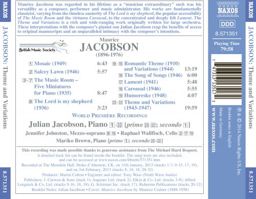 Jennifer Johnston, Raphael Wallfisch, Julian Jacobson, Mariko Brown - Jacobson: Theme & Variations (2014) [Hi-Res]