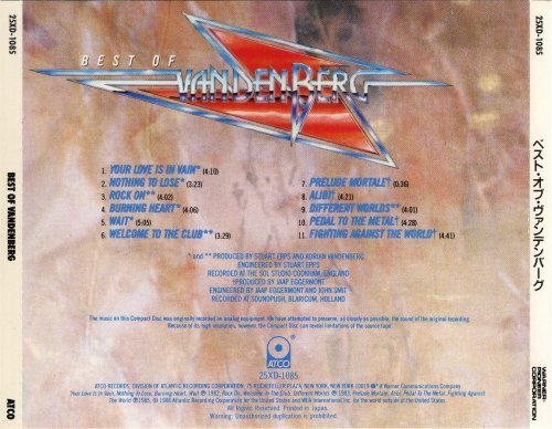 Vandenberg - Best Of Vandenberg (1988) CD-Rip