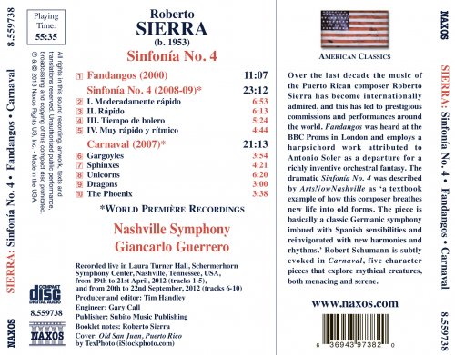 Nashville Symphony Orchestra, Giancarlo Guerrero - Roberto Sierra: Sinfonía No. 4, Fandangos & Carnaval (2013) [Hi-Res]