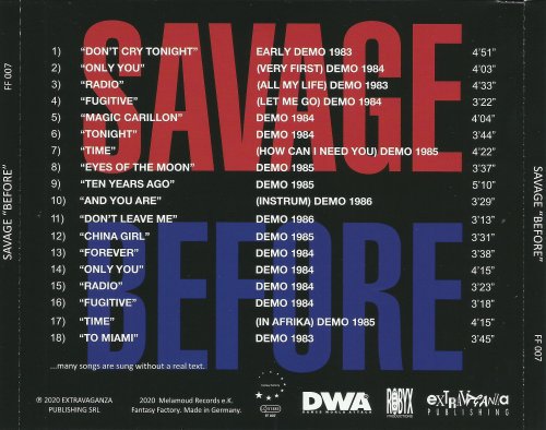 Savage - Before (1983 - 1986 Demo Collection) (2020)