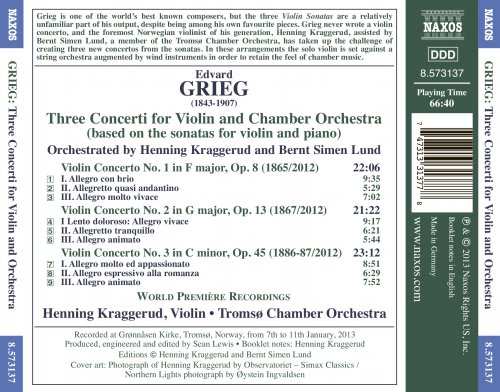 Henning Kraggerud, Tromsø Chamber Orchestra - Grieg: Three Concerti for Violin and Chamber Orchestra (2013) [Hi-Res]