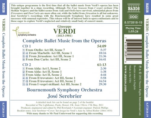 Bournemouth Symphony Orchestra, José Serebrier - Verdi: Complete Ballet Music from the Operas (2012) [Hi-Res]