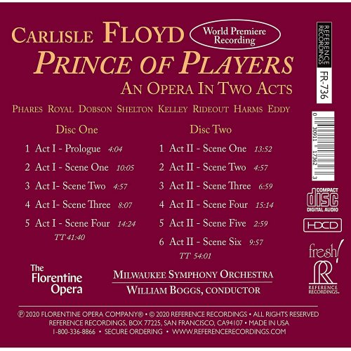 Alexander Dobson, Chad Shelton, Kate Royal, Keith Phares, Milwaukee Symphony Orchestra, William Boggs - Carlisle Floyd: Prince of Players (2020) [Hi-Res]