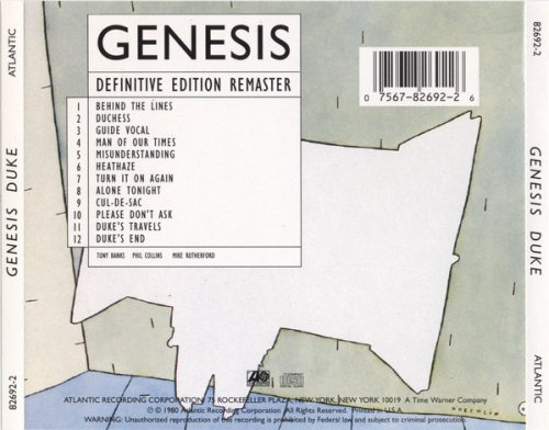 Genesis - Duke (Reissue, Remastered) (1980/1994)
