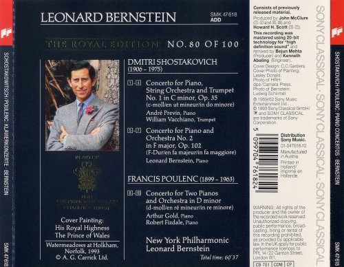 Leonard Bernstein - Shostakovich: Piano Concertos Nos. 1 & 2 / Poulenc: Concerto for Two Pianos (1993)