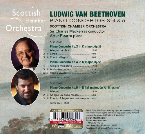 Artur Pizarro, Scottish Chamber Orchestra - Beethoven: Piano Concertos 3, 4 & 5 (2008) [Hi-Res]