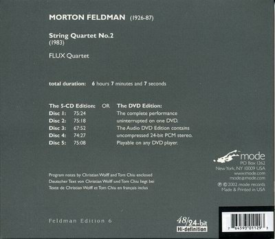 Flux Quartet - Feldman: String Quartet 2 (2002) [Hi-Res]