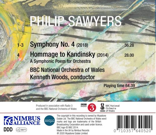 BBC National Orchestra Of Wales - Philip Sawyers: Symphony No. 4 & Hommage to Kandinsky (2020)
