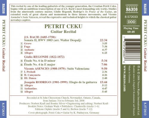 Petrit Ceku - Guitar Recital: Ceku, Petrit - Bach, J.S. / Rodrigo, J. / Asencio, V. / Regondi, G. (2008)