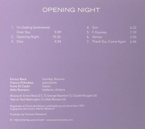 Enrico Rava Quartet - Opening Night (1982) CD Rip
