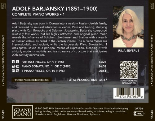 Julia Severus - Barjansky: Complete Piano Works, Vol. 1 (2020) [Hi-Res]