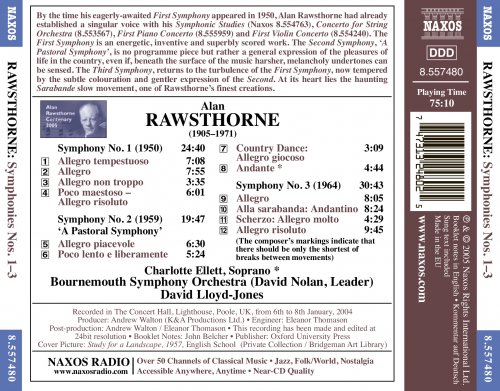 Charlotte Ellett, Bournemouth Symphony Orchestra, David Lloyd Jones - RAWSTHORNE: Symphonies Nos. 1-3 (2005) [Hi-Res]