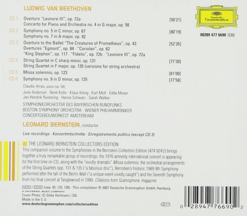 Leonard Bernstein - Beethoven: The Amnesty International Concert. Symphonies Nos. 7 & 9. Missa Solemnis (6 CD) (2007)